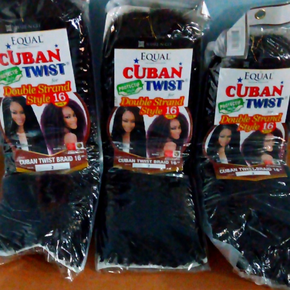 Lot Of 3 Shake-N-Go Equal Cuban Twist Double Strand Braided Hair 16" Color 2 NIP